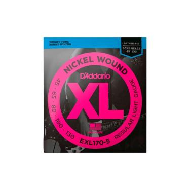 Imagem de Cordas Para Baixo D Addario Xl Nickel Wound Exl170-5 5 Cordas Escala Longa .045-.130 [F108]