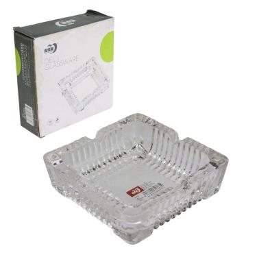 Imagem de Cinzeiro de Vidro Quadrado 10,5cm Gracioso - Tudo em Caixa