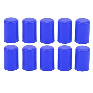Imagem de Grcfumo 10 PCs Cap de branqueamento de silicone, plugue de bung de tubo de mangueira de admissão universal, variede de tampa de vácuo para coletor de carburador 14mm 14mm (Azul)