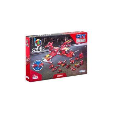 Imagem de Bloco De Montar Avião De Bombeiro 25 Em 1 572pçs Multikids