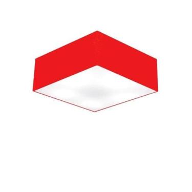 Imagem de Plafon Quadrado Vivare Md-3001 Cúpula em Tecido 35x35x12cm - Bivolt - 