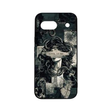 Imagem de qizjio Capa de telefone legal Medusa à prova de choque protetora mitologia grega cobra capa de telefone para Google Pixel 8A