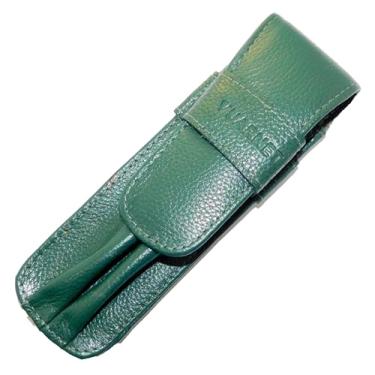 Imagem de Estojo p/Caneta Vuarnet-Couro Legítimo p/2 Peças Verde Inglês