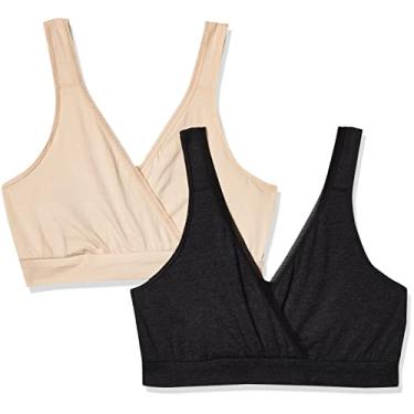 Imagem de PLAYTEX Sutiã feminino de amamentação para dormir, pacote com 2, pacote com 02 unidades, Marrom macio/preto, PP
