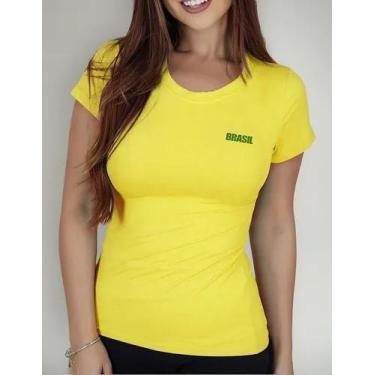 Imagem de Camiseta Camisa Adulto Feminina Masculina Algodão do Brasil Copa MD2 -