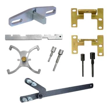 Imagem de Kit Ferramenta Sincronismo Motor Trava Polia Comando Trava Volante Ferramentas Profissionais para Alinhamento de Correia Dentada e Ponto PMS