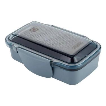 Imagem de 2X Marmita Lunch Box Tampa Easy Open Electrolux 2Em1 Preta