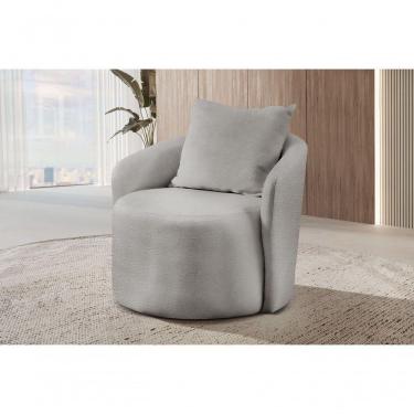 Imagem de Poltrona Redonda Para Sala Califórnia boucle Cinza 401