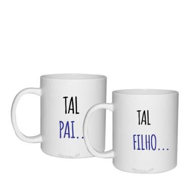 Imagem de Kit 2 Canecas Brancas Para O Dia Dos Pais - Para Pai E Filho - Krystal