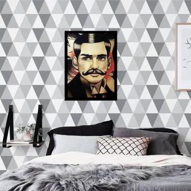 Imagem de Quadro Decorativo Homem Retrô Tatoo 45x34Cm Moldura Preta - Quadros On