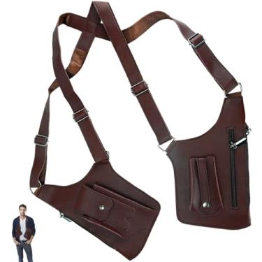 Imagem de Cunguv Bolsa de ombro duplo para axilas, bolsa de couro para axilas, bolsos embaixo do braço para marrom oculto