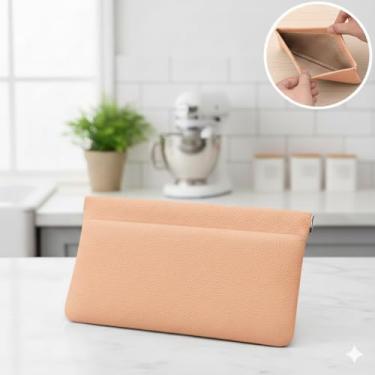 Imagem de Carteira longa de couro legítimo de flor integral com fechamento automático, Damasco, Carteira