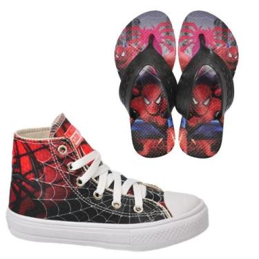 Imagem de Tênis Botinha Infantil Masculina Meninos Cano Alto Personagem Aranha G