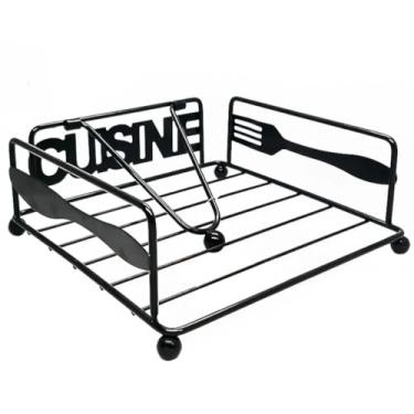 Imagem de Porta Guardanapo de Metal 18x18cm Preto