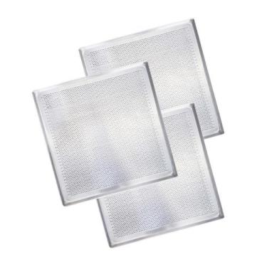 Imagem de KIT - 25 Assadeiras Forma Estampada Perfurada Alumínio 35cm x 35cm PRP