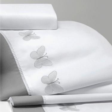 Imagem de Jogo Lençol Casal Queen Butterfly 4 Pç Algodao Fios 200