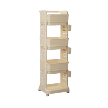 Imagem de Carrinho de beleza de barbearia com rodas - Rack de armazenamento de salão, organizador de várias camadas com ventilação lateral e cesta suspensa, altura aumentada para uso em spa e tatuagem (38,5 x