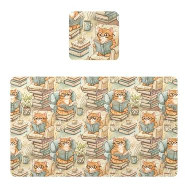 Imagem de Burbuja Jogo americano conjunto de 2, tapetes de mesa de cozinha antiderrapantes resistentes ao calor à prova d'água para mesa de jantar, laváveis, 30,5 x 45,7 cm