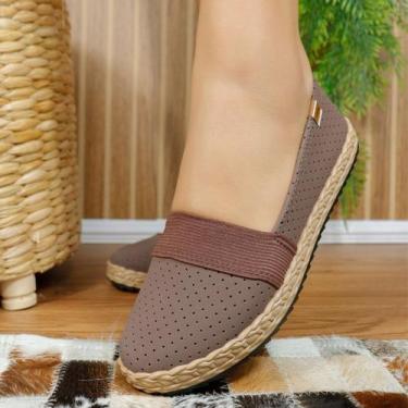 Imagem de Sapatilha Moleca Feminina Alpargata Furadinha Fofa 5696.300 Cor:Chocol