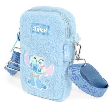 Imagem de Bolsa Bag Transversal de Pelúcia Stitch Disney Premium, Azul