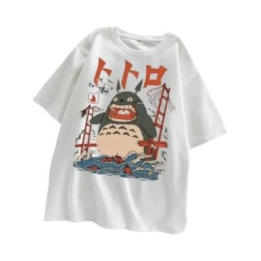 Imagem de Camiseta Estampada Totoro Harajuku Anime Masculina E Feminina Casual G