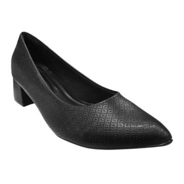 Imagem de Scarpin Feminino Piccadilly Salto Bloco Preto 739015-362 Tamanho:35Cor