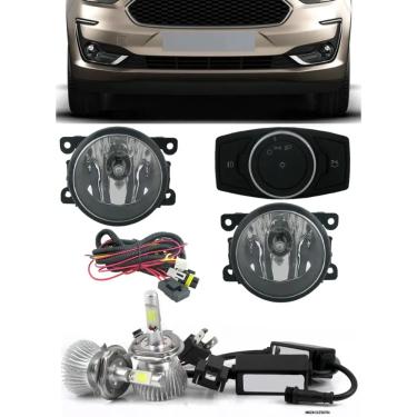 Imagem de Kit Farol de Milha Neblina Ford Novo Ka 2019 2020 2021 + Kit Lâmpada Super LED 6000K