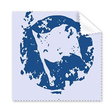 Imagem de Pano de limpeza com estampa de ilustração redonda, design de bandeira azul, 5 peças