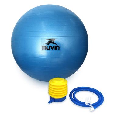 Imagem de Bola de Pilates 85cm Muvin – Antiestouro – Suporta até 300kg – Com Bomba – Ginástica – Fitness – Pilates – Yoga – Fisioterapia – Flexibilidade – Fortalecimento – Tonificação –– Fácil Limpeza (Azul)