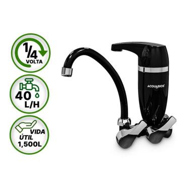 Imagem de Torneira Filtro Purificador Bica Móvel Volta 1/4 P/ Cozinha Parede