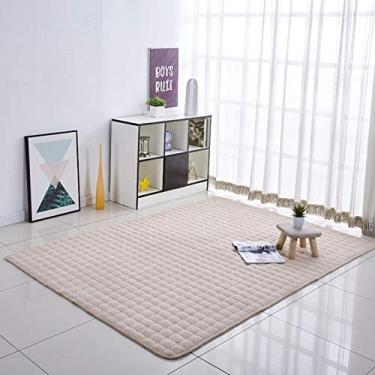 Imagem de Tapetes de área para sala de estar macio lavável coral veludo antiderrapante proteger o chão tapete decorativo quarto sala de estudo e quarto infantil, camelo, 100 * 200 cm