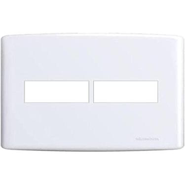 Imagem de Placa 4X4 2 Módulos com Suporte, Alumbra, Siena 6411, Branco