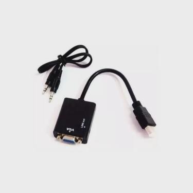 Imagem de Cabo Adaptador Conversor Hdmi Para Vga Com Saída P2 De Áudio