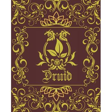 Imagem de Diário de personagem de druida: Caderno DnD DM com 50 folhas de personagens e 100 páginas mistas (forrado, gráfico, hexagonal e branco) para jogos de fantasia de RPG... - 14 designs de capa para diferentes classes de RPG)