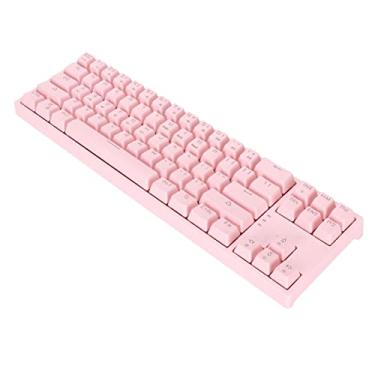Imagem de Teclado para Jogos, Teclado Mecânico de Retroiluminação RGB de 71 Teclas Com Removedor de Teclas e Cabo Tipo C, Teclado de Computador Ergonômico para PC Gamer (Rosa)
