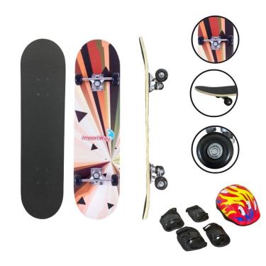 Imagem de Skate Infantil 31´´ Iniciante Montado Completo com Kit de Proteção Importway Bw-014k Estampado
