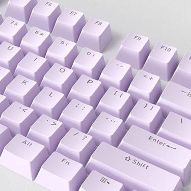 Imagem de Catekro Conjunto de 108 teclas para teclado mecânico de jogos, conjunto de teclas de tiro duplo ABS OEM para teclado mecânico (roxo)