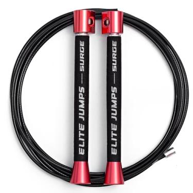 Imagem de Elite Jumps Surge 3.0 - Corda de Velocidade Profissional para Double Unders - Alça Ultra Leve com Rolamento Duplo Patenteado e Cabo Resistente a Dobras