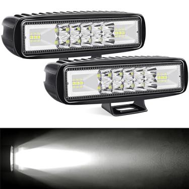 Imagem de SUFEMOTEC Combo de barra de luz LED pequena de 15 cm para trailer, quadriciclo, caminhões, carrinho de golfe, barco, 12 V, 24 V, faróis de neblina (embalagem com 2)