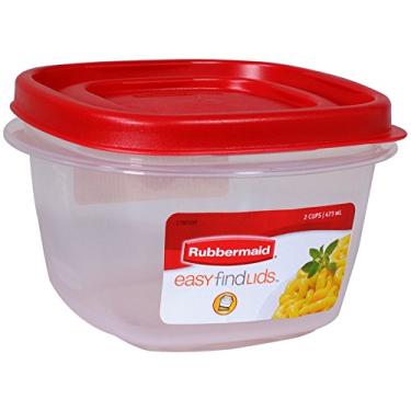 Imagem de Rubbermaid 7J60 Fácil Find Lid Square 2-Cup Armazenamento de Alimentos (Pack de 8 Containers)