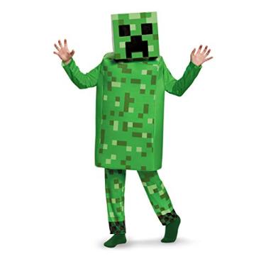 Imagem de Fantasia Creeper Deluxe Minecraft, verde, média (7-8)