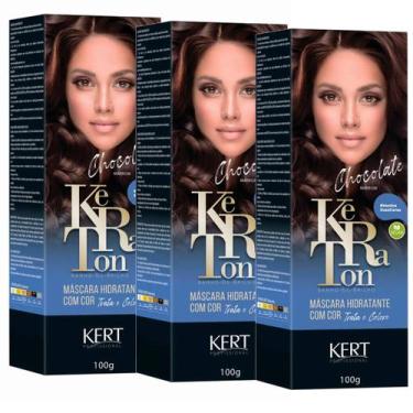 Imagem de Kit 3 Keraton Tonalizante Banho De Brilho Chocolate - Kert