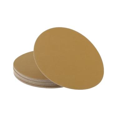 Imagem de A ABSOPRO Discos de lixamento 23 cm 150 gramatura redonda gancho e laço lixa papel kraft amarelo 25 peças