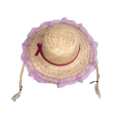Imagem de Chapéu Palha Junino com Trança loira - Festas e Fantasias, Violeta