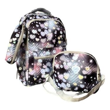Imagem de Mochila Feminina Tendencia Escolar 2025 Moderna Charmosa - Alwy, Preto