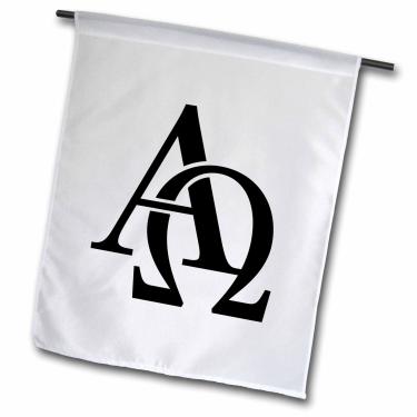 Imagem de 3dRose fl_157419_1 Bandeira cristã para jardim Alpha Ômega 30 x 45 cm