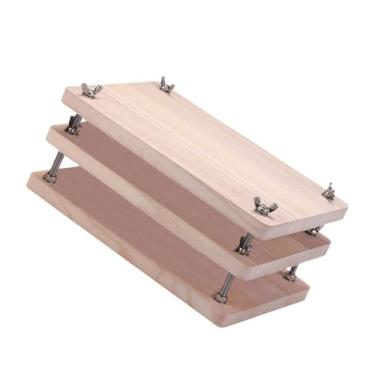 Imagem de shamjina Prensa para livros, máquina de prensa de papel plana, suprimentos de encadernação, 3 placas de madeira, ferramenta de ligação de livros para álbuns de