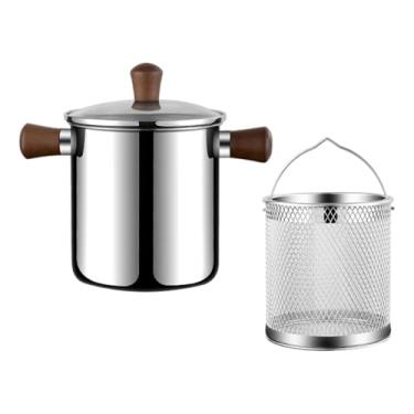 Imagem de Ioensy Pequena Fritadeira Panela Pequena com Alça Utensílio de Cozinha Fritadeira para Batatas Fritas Coxas de Frango Fritas Torta de Abóbora, L