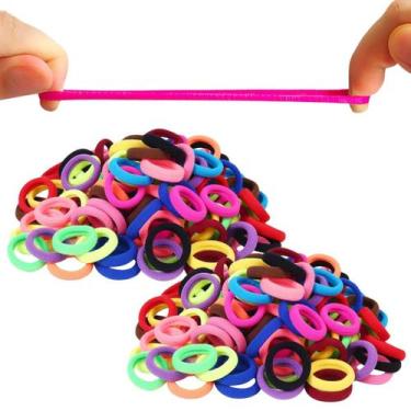 Imagem de 200 Unidades Xuxinha De Cabelo Rabicó Cor Neon Penteado Infantil - Kit
