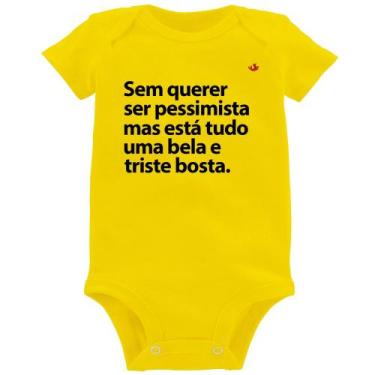 Imagem de Body Bebê Sem querer ser pessimista mas - Foca na Moda, Amarelo, G